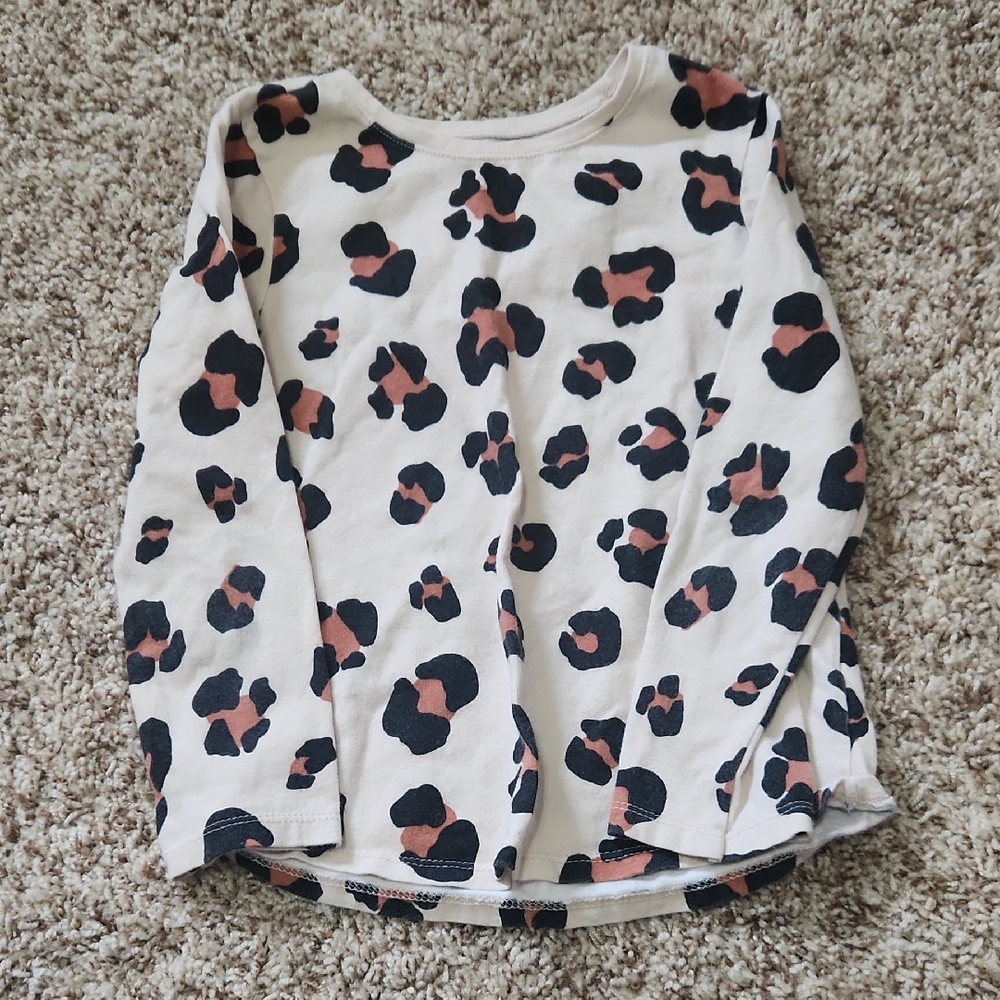 Leopard Print Kids Long Sleeve Shirt